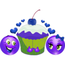 download Lovers Cupcake Smiley Emoticon clipart image with 225 hue color