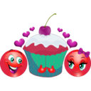 download Lovers Cupcake Smiley Emoticon clipart image with 315 hue color