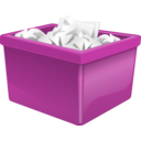 download Purple Plastic Box Filled With Paper clipart image with 0 hue color