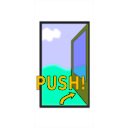 download Sign Push The Door clipart image with 45 hue color
