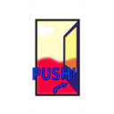 download Sign Push The Door clipart image with 225 hue color