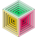 download Engraved Cube 2 clipart image with 315 hue color