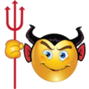 download Devil Smiley Emoticon clipart image with 0 hue color