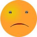 download Smiley Sad clipart image with 0 hue color
