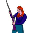 download Girl With Rifle clipart image with 315 hue color