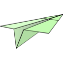 download Paper Airplane clipart image with 225 hue color
