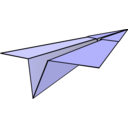download Paper Airplane clipart image with 0 hue color
