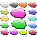 download 3d Clouds clipart image with 0 hue color