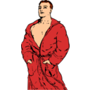 download Man In Bathrobe clipart image with 0 hue color