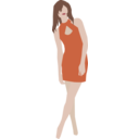 download Girl In Simple Dress clipart image with 0 hue color