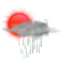 download Weather Icon Sun Rain clipart image with 315 hue color