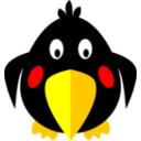 download Black Bird clipart image with 0 hue color