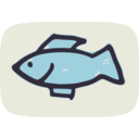 download Simple Fish clipart image with 0 hue color