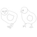 download Chicks Vector Coloring clipart image with 45 hue color
