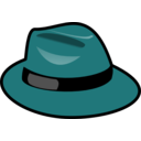download Blue Fedora clipart image with 315 hue color