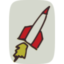 download Red Rocket clipart image with 0 hue color