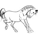 download Prancing Horse Outline clipart image with 0 hue color