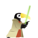 download Toucan Jedi Master clipart image with 0 hue color