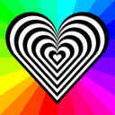 download Zebra Heart 12 Stripes clipart image with 135 hue color