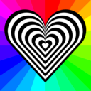 download Zebra Heart 12 Stripes clipart image with 315 hue color