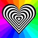 download Zebra Heart 12 Stripes clipart image with 0 hue color