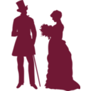 download Old Fashioned Couple clipart image with 135 hue color