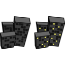 download Buildings At Night clipart image with 0 hue color