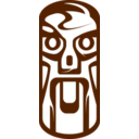 download Weird Tiki Face clipart image with 0 hue color