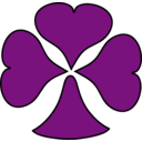 download Purple Flower Hearts clipart image with 315 hue color