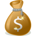 download Money Bag clipart image with 0 hue color