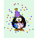download Birthday Card With Penguin clipart image with 0 hue color