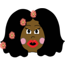 African Woman With Flowers