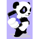 download Panda With Mobile Phone clipart image with 45 hue color