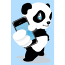 download Panda With Mobile Phone clipart image with 0 hue color