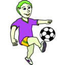 download Soccer Playing Boy Coloured clipart image with 45 hue color