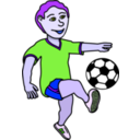 download Soccer Playing Boy Coloured clipart image with 225 hue color