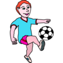 download Soccer Playing Boy Coloured clipart image with 315 hue color