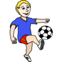 download Soccer Playing Boy Coloured clipart image with 0 hue color