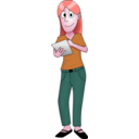 download Writing Girl clipart image with 315 hue color