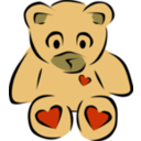 download Teddy Bear With Hearts clipart image with 0 hue color