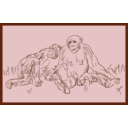 download Resting Chimpanzee clipart image with 0 hue color