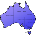 download Australia Map clipart image with 225 hue color