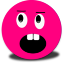 download Angry Surprised Smiley Pink Emoticon clipart image with 0 hue color
