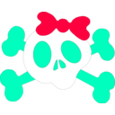 download Girl Skull clipart image with 225 hue color