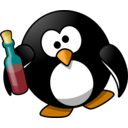 download Drunk Penguin clipart image with 0 hue color