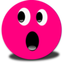 download Frightened Smiley Pink Emoticon clipart image with 0 hue color