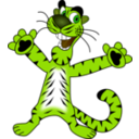 download Happy Tiger clipart image with 45 hue color