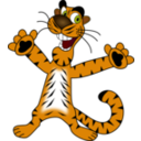 download Happy Tiger clipart image with 0 hue color