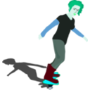 download Girl On Skateboard clipart image with 135 hue color