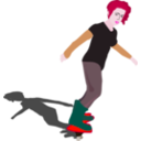download Girl On Skateboard clipart image with 315 hue color